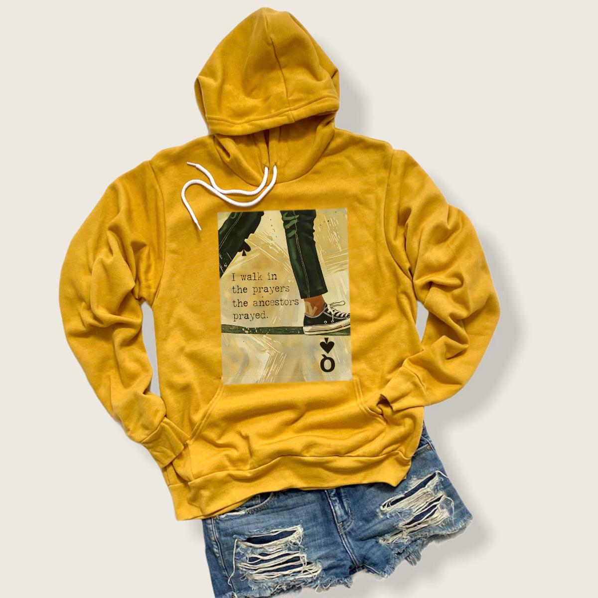 Black Queen Joyful Warrior Hoodie – I walk in the prayers | Afrocentric Queen of Spades Sweatshirt