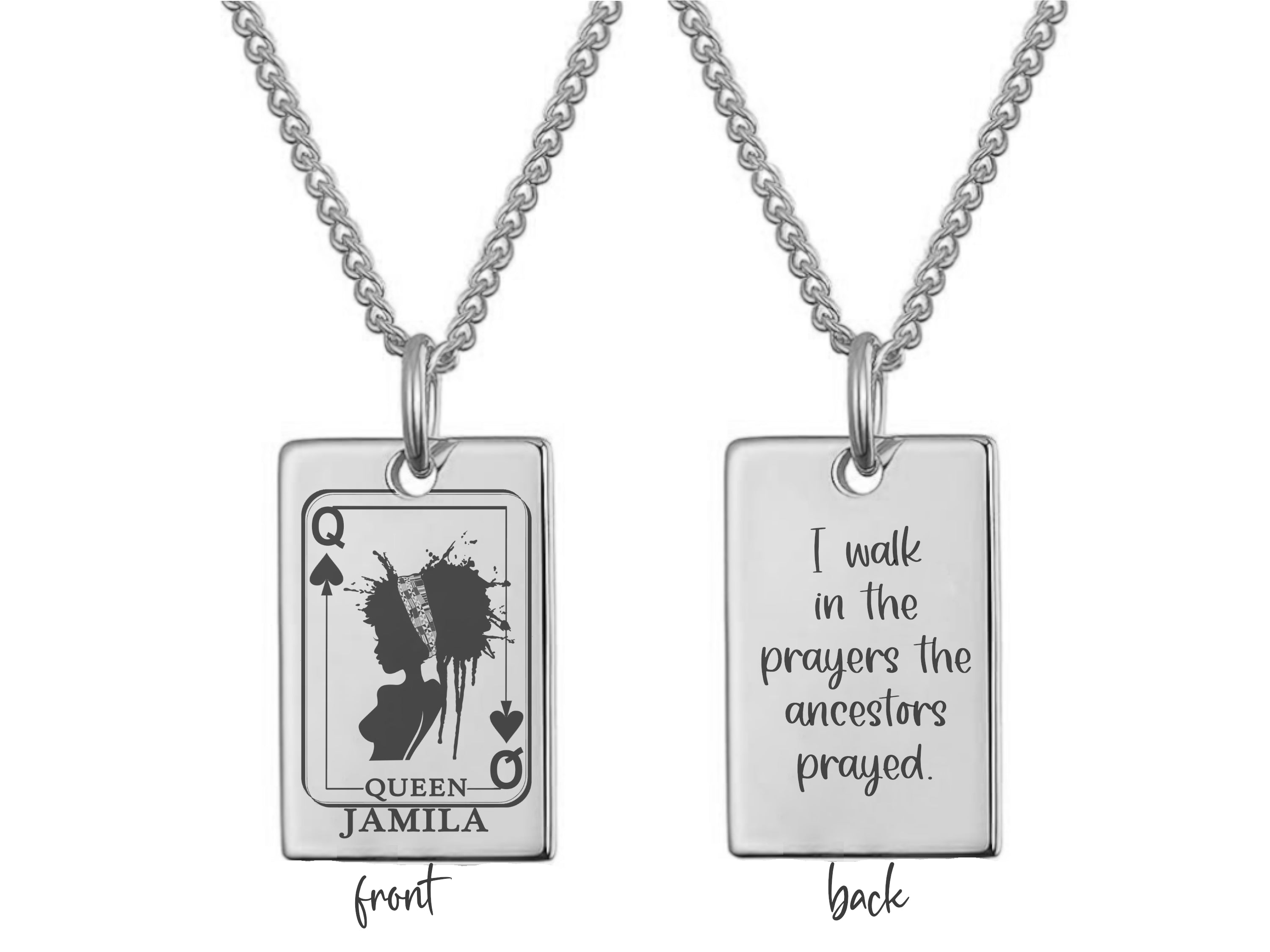 Personalized Queen Necklace - 18k Gold Plated Minimalist Necklace