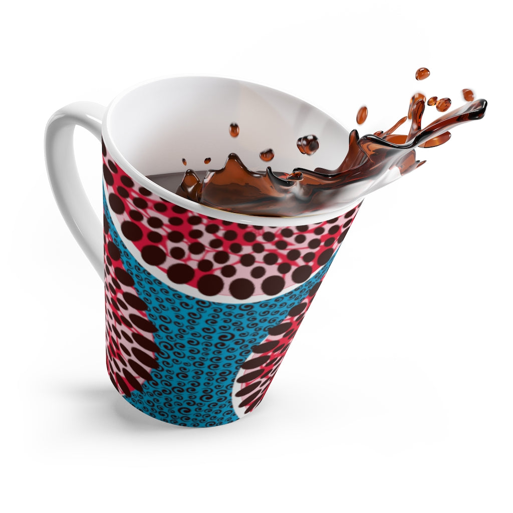 African Print Kingfisher Latte Mug