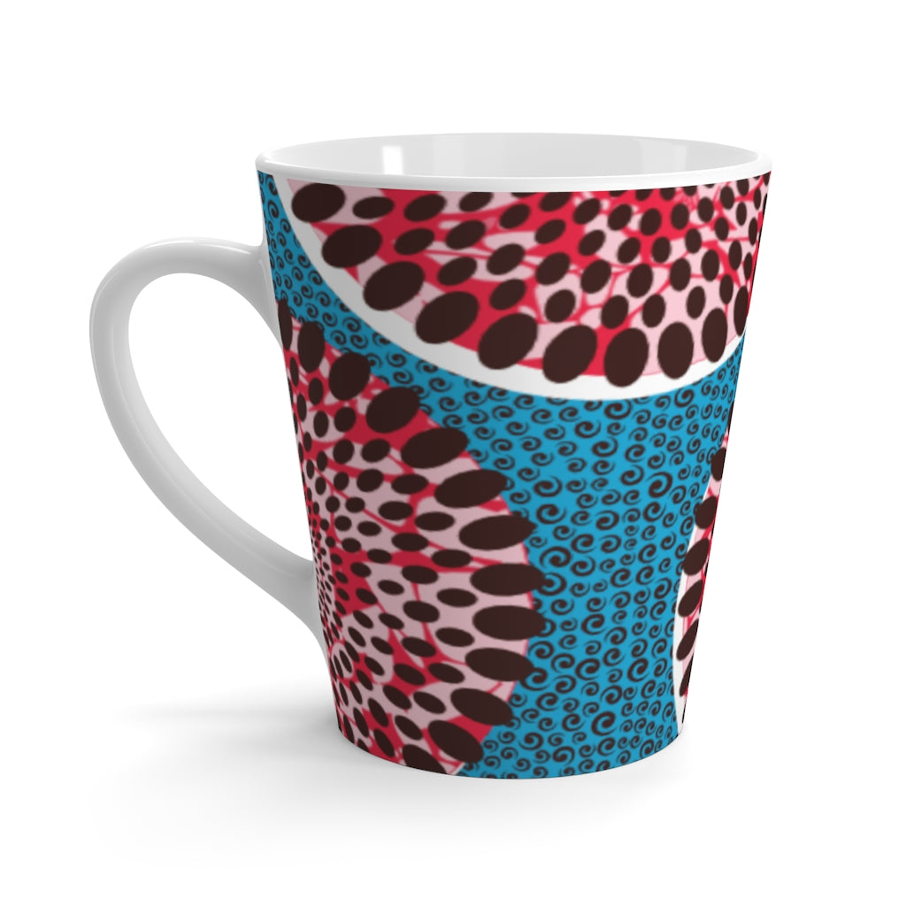 African Print Kingfisher Latte Mug