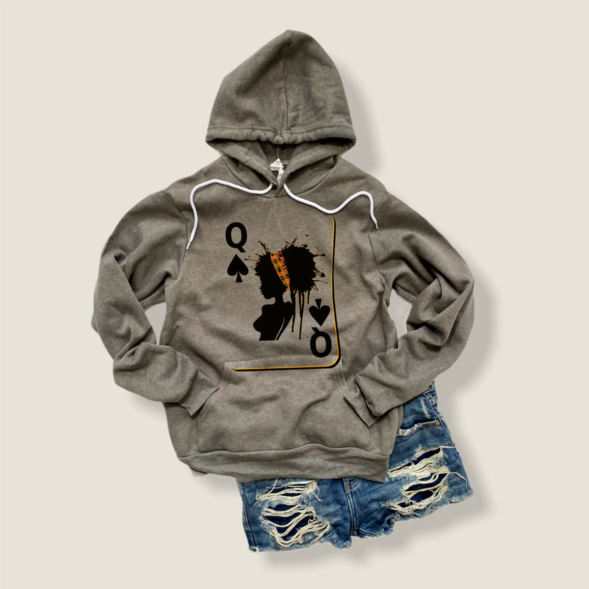 Black Queen Hoodie – Rewrite the Game | Afrocentric Queen of Spades Sweatshirt