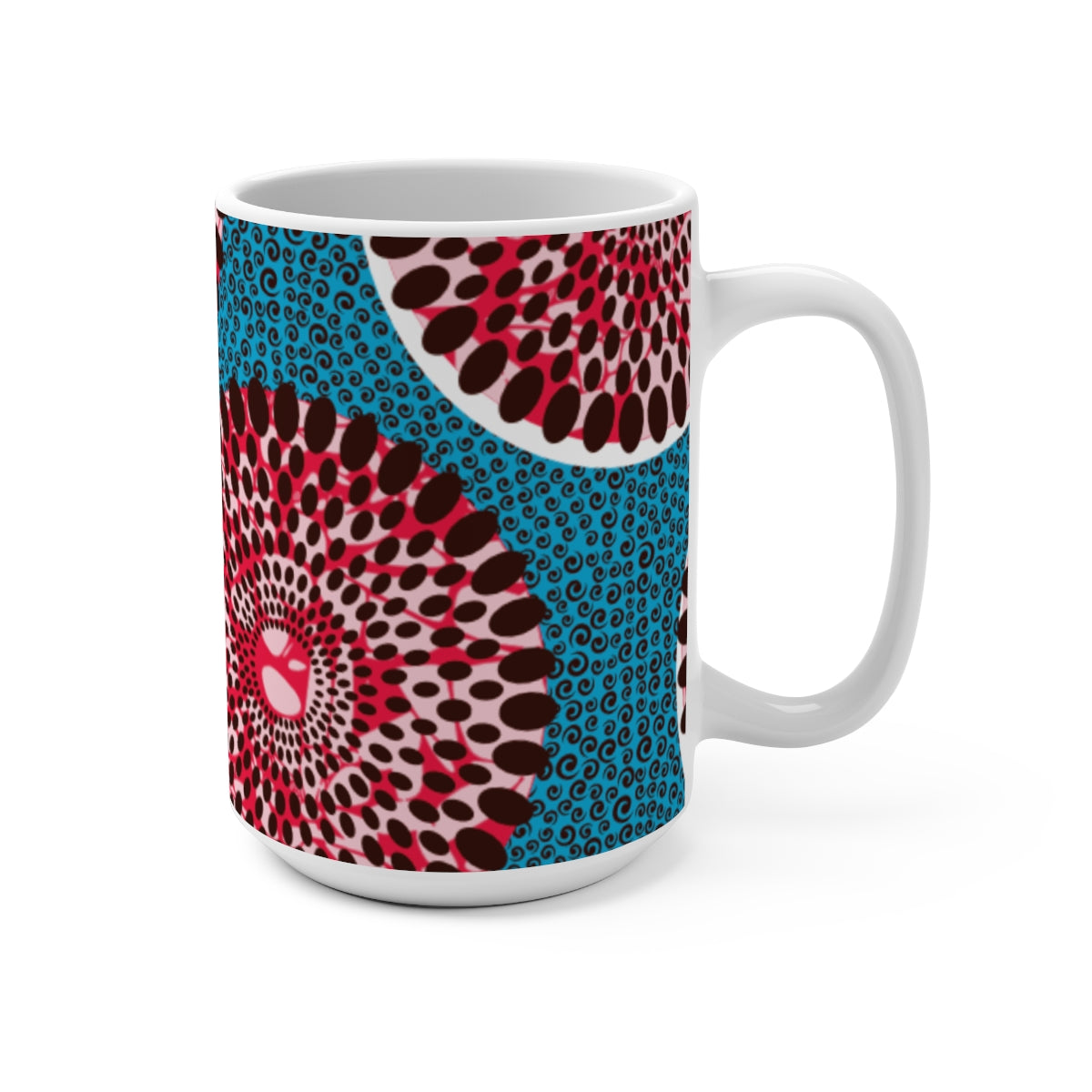 Large 15oz African Print Coffee Mugs (Set of 4) | African Wax Print Fabric Inspired