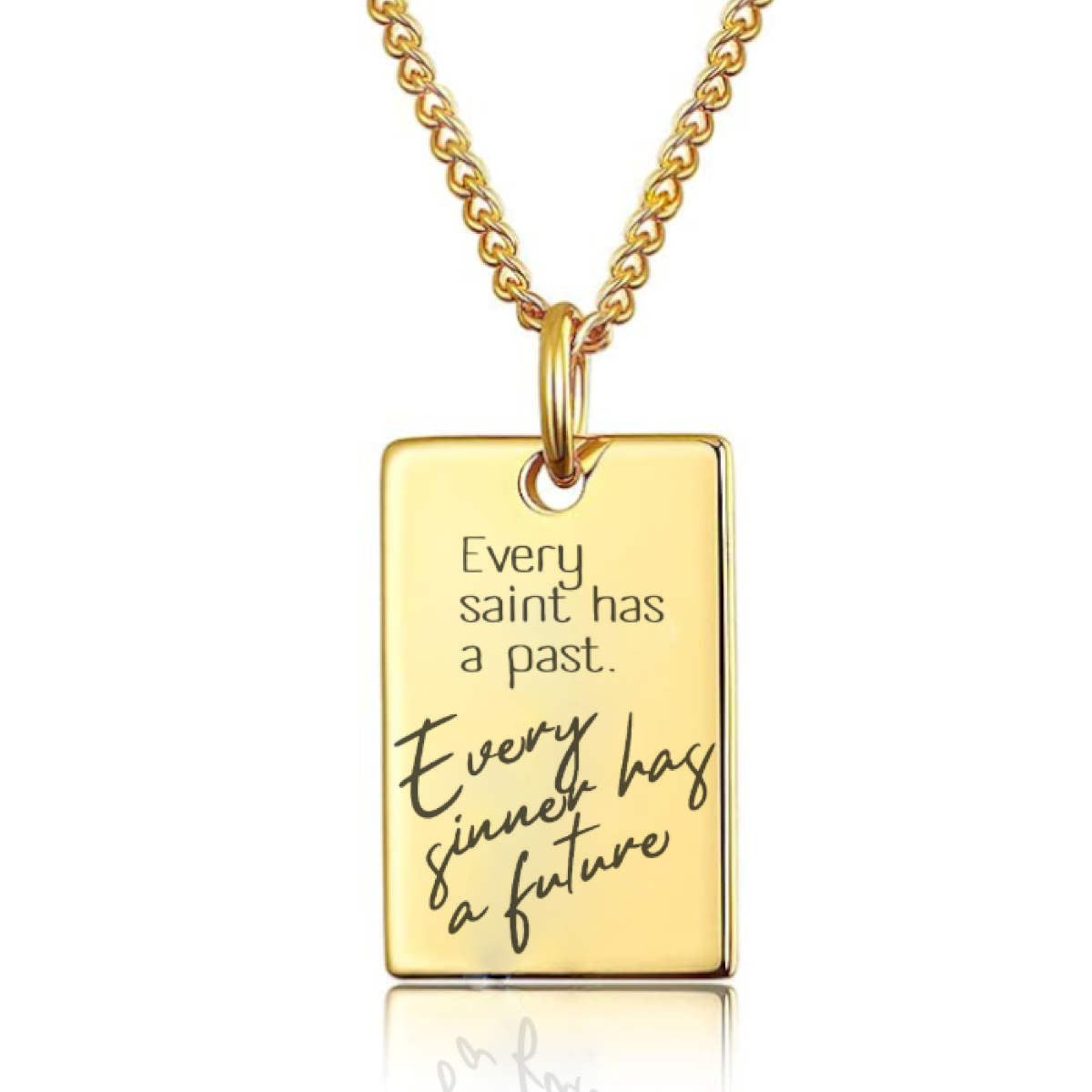 Self Care Gift Every Saint Has A Past Every Sinner Has A Future Dainty Necklace Religious Christian Gift Layering Minimalist Necklace