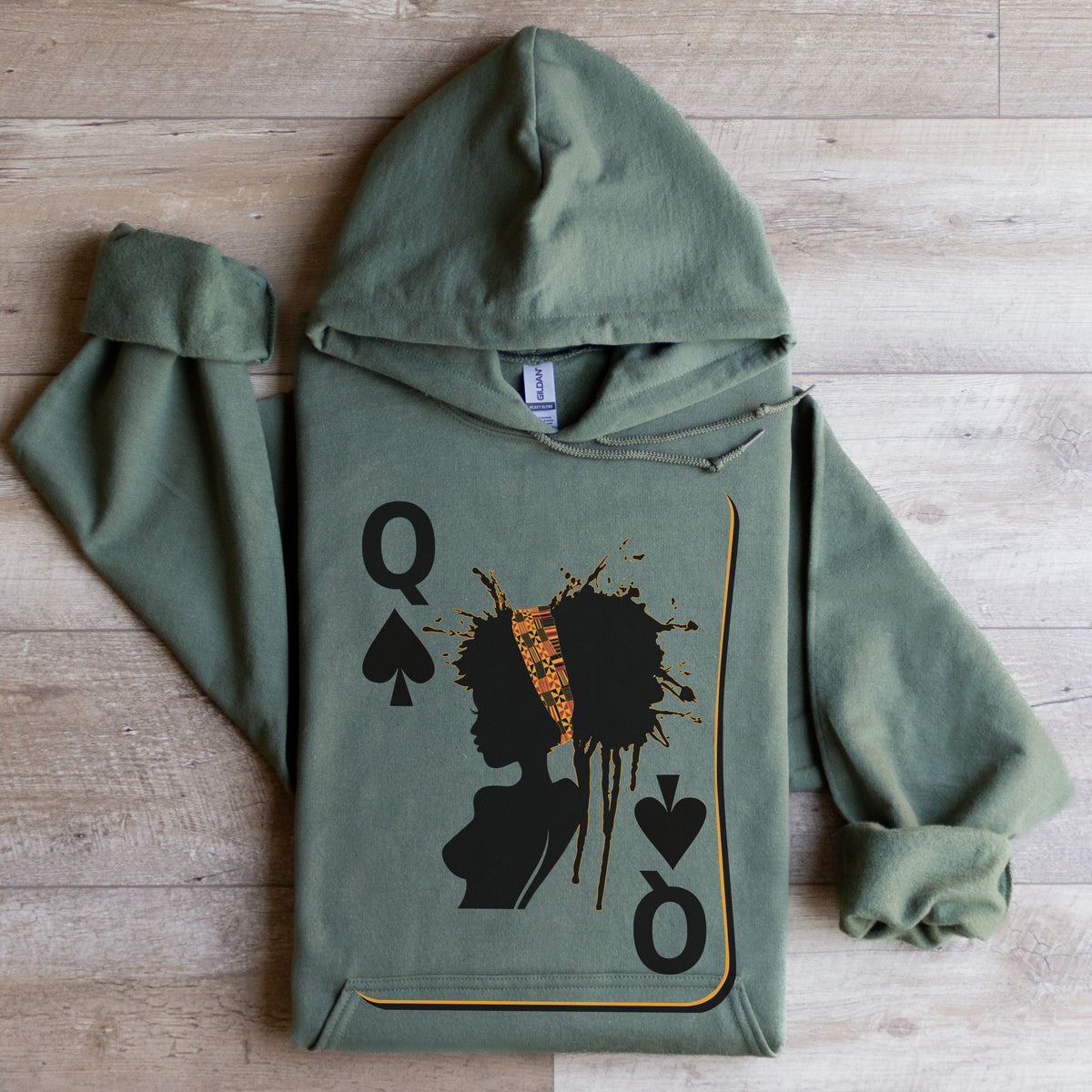 Black Queen Playing Card Sweatshirt, Hoodie, Tshirt – Afrocentric Queen of Spades Shirt for Women