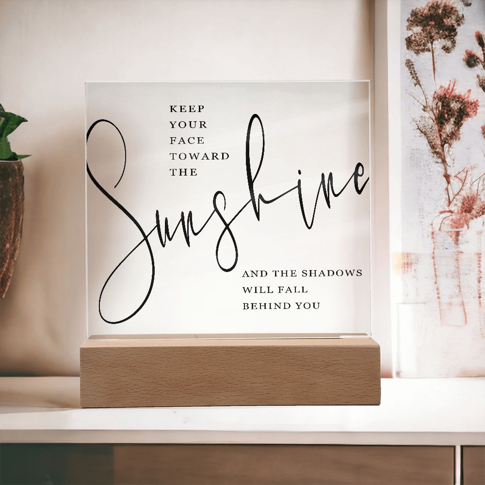 Shelf or Desk Decor - Motivation. Keep your face toward the sunshine