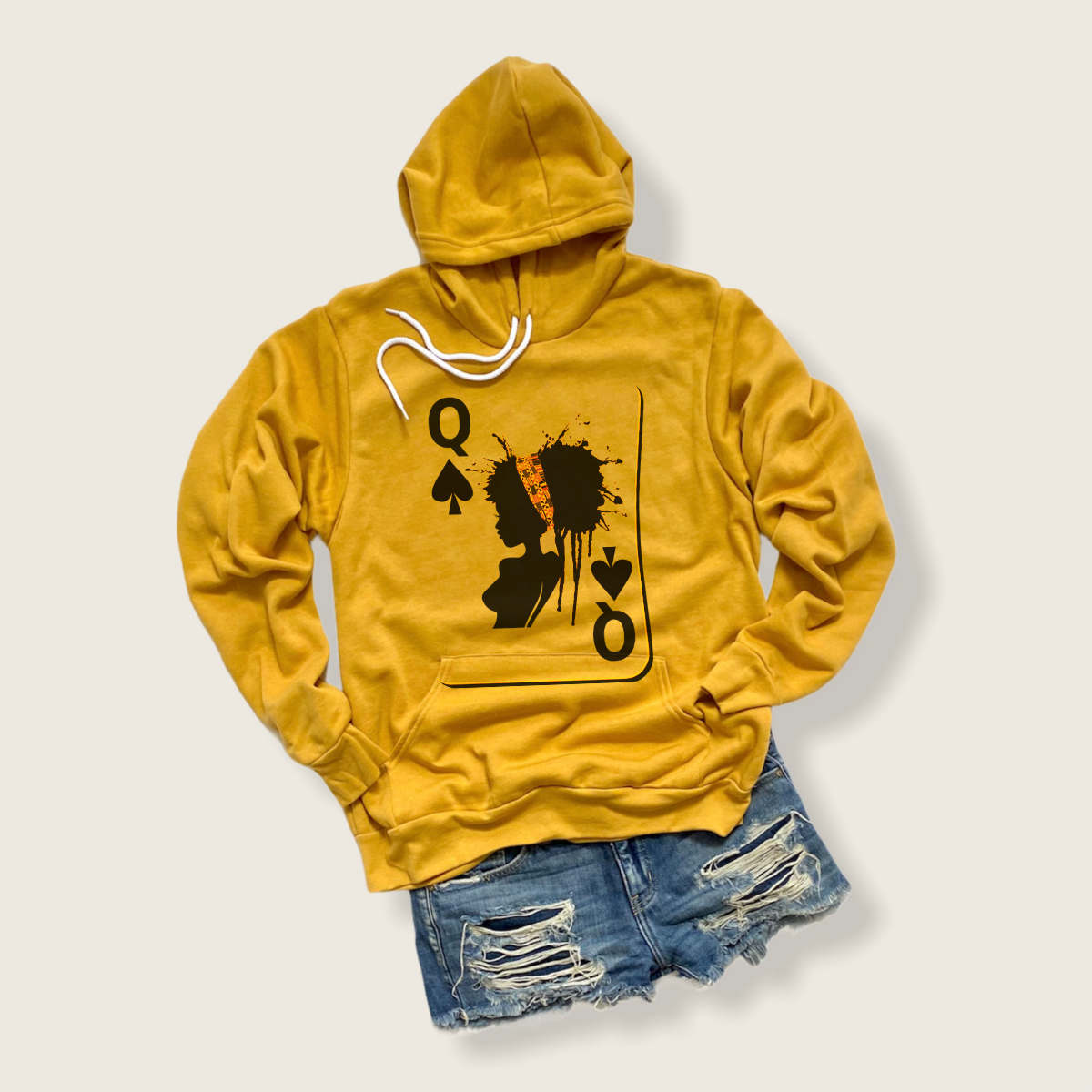 Black Queen Hoodie – Rewrite the Game | Afrocentric Queen of Spades Sweatshirt