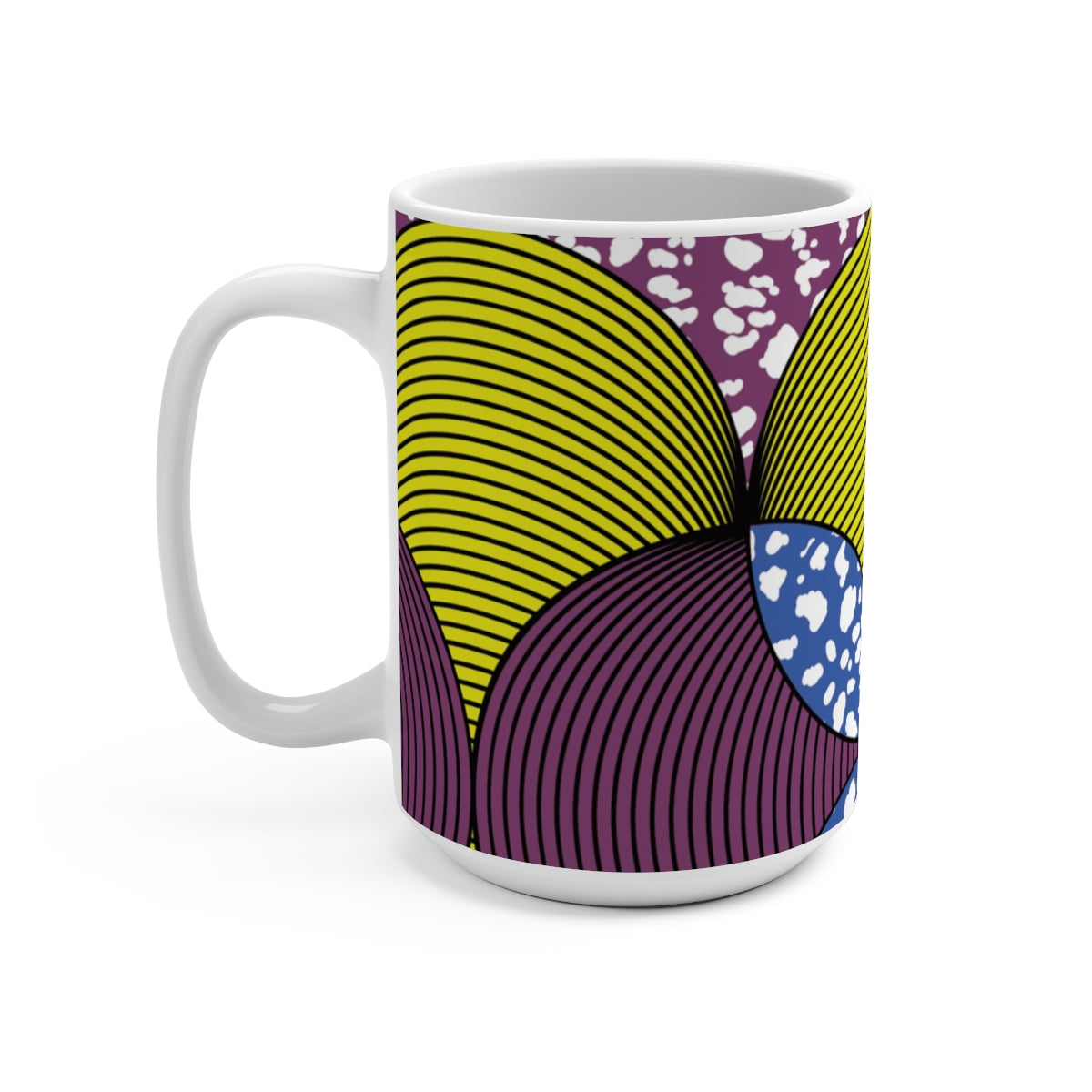 Large 15oz African Print Coffee Mugs (Set of 4) | African Wax Print Fabric Inspired