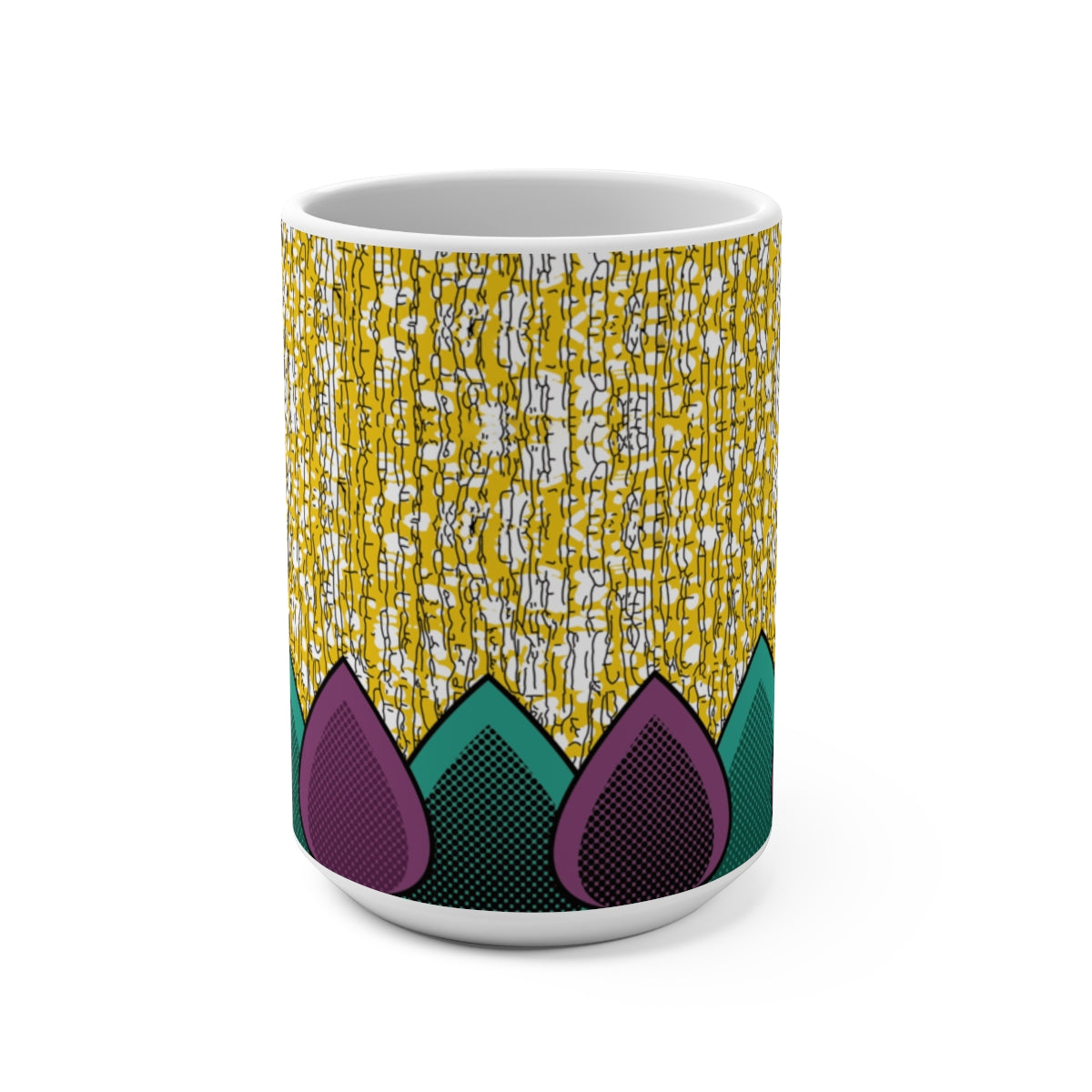 Large 15oz African Print Coffee Mugs (Set of 4) | African Wax Print Fabric Inspired
