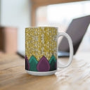 African Print Marigold Large 15 oz Latte Mug