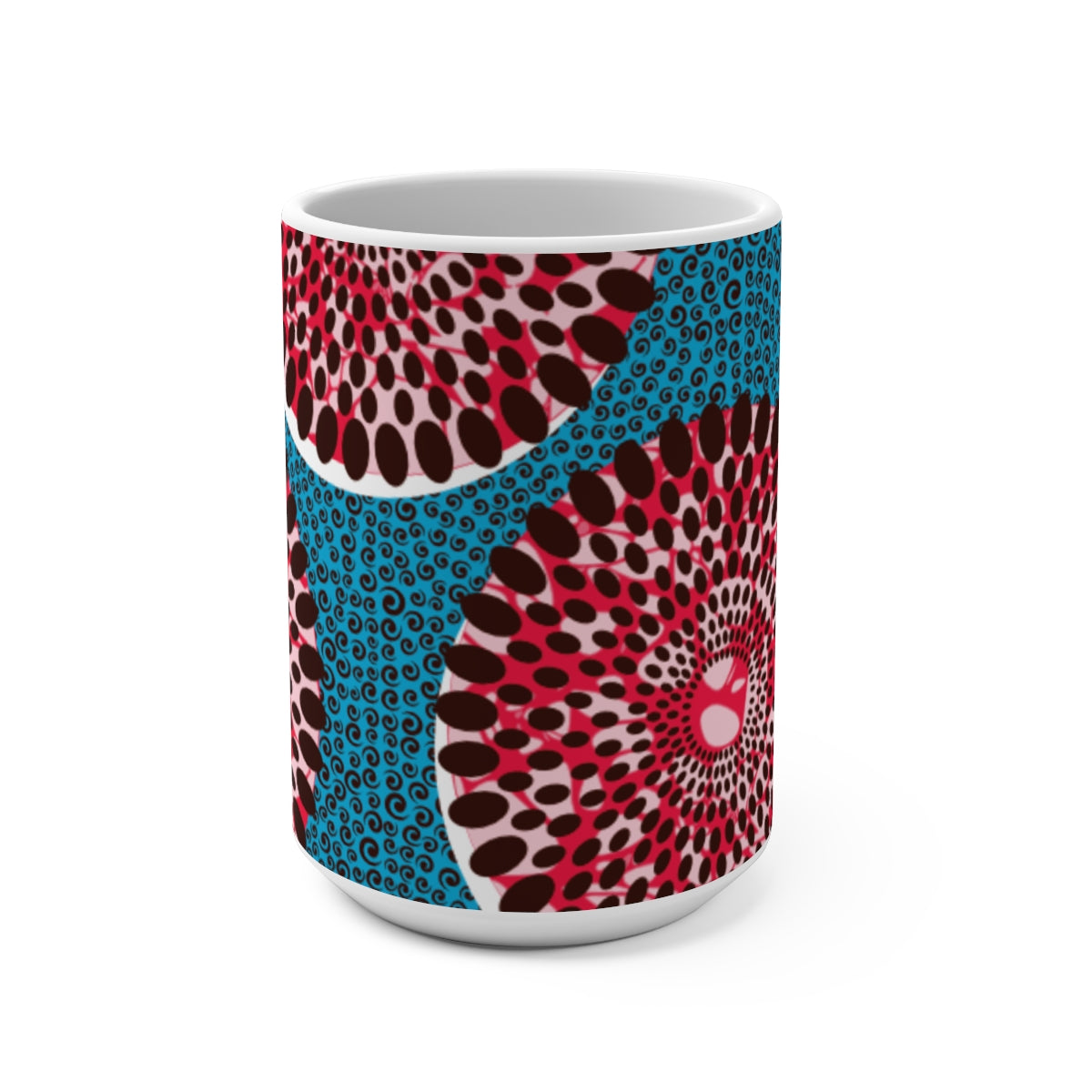 Large 15oz African Print Coffee Mugs (Set of 4) | African Wax Print Fabric Inspired