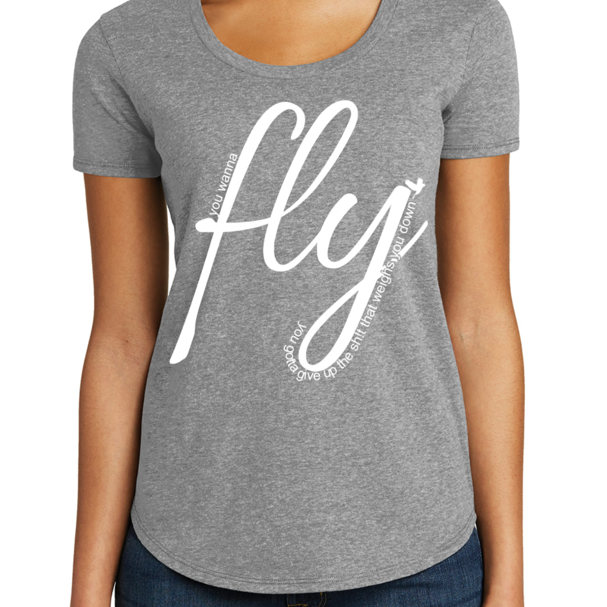 Fly - Women's Scoop Neck Fitted T-shirts